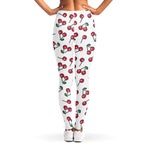 Pixel Cherry Pattern Print Women's Leggings