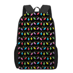 Pixel Christmas Lights Print 17 Inch Backpack
