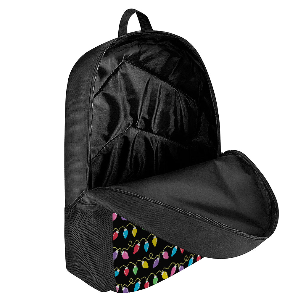 Pixel Christmas Lights Print 17 Inch Backpack