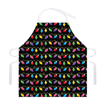 Pixel Christmas Lights Print Adjustable Apron