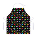 Pixel Christmas Lights Print Adjustable Apron