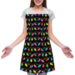 Pixel Christmas Lights Print Adjustable Apron