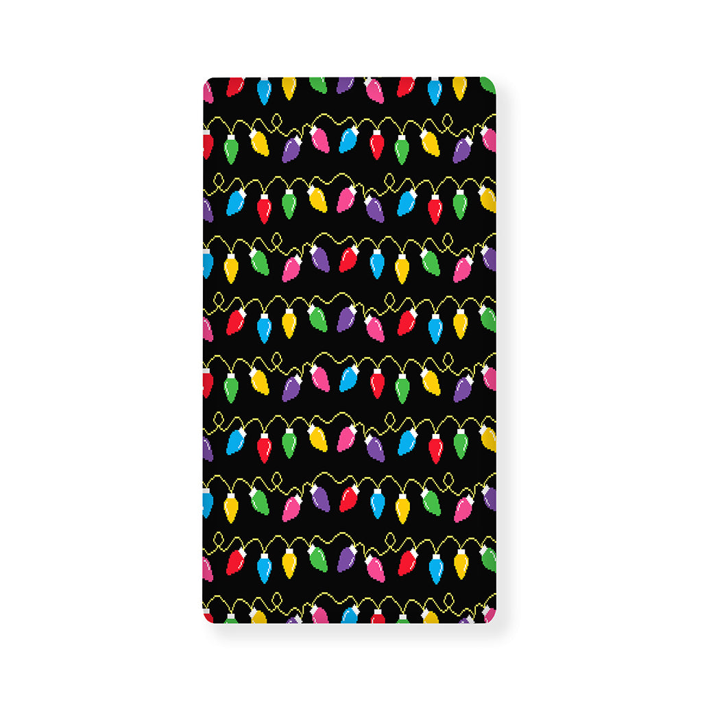 Pixel Christmas Lights Print Baby Crib Sheet