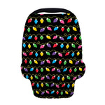 Pixel Christmas Lights Print Baby Seat Cover