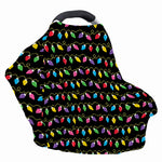 Pixel Christmas Lights Print Baby Seat Cover