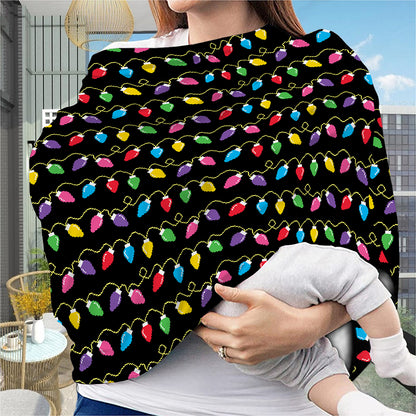 Pixel Christmas Lights Print Baby Seat Cover