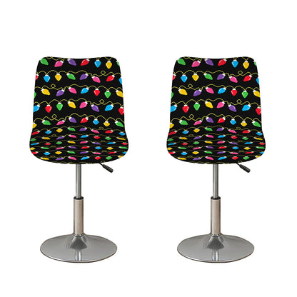 Pixel Christmas Lights Print Bar Stool Covers