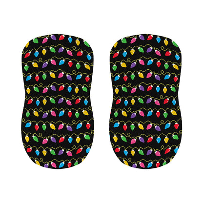 Pixel Christmas Lights Print Bar Stool Covers