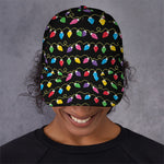 Pixel Christmas Lights Print Baseball Cap
