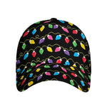 Pixel Christmas Lights Print Baseball Cap
