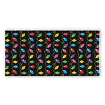 Pixel Christmas Lights Print Beach Towel