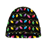 Pixel Christmas Lights Print Beanie