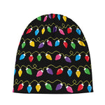 Pixel Christmas Lights Print Beanie