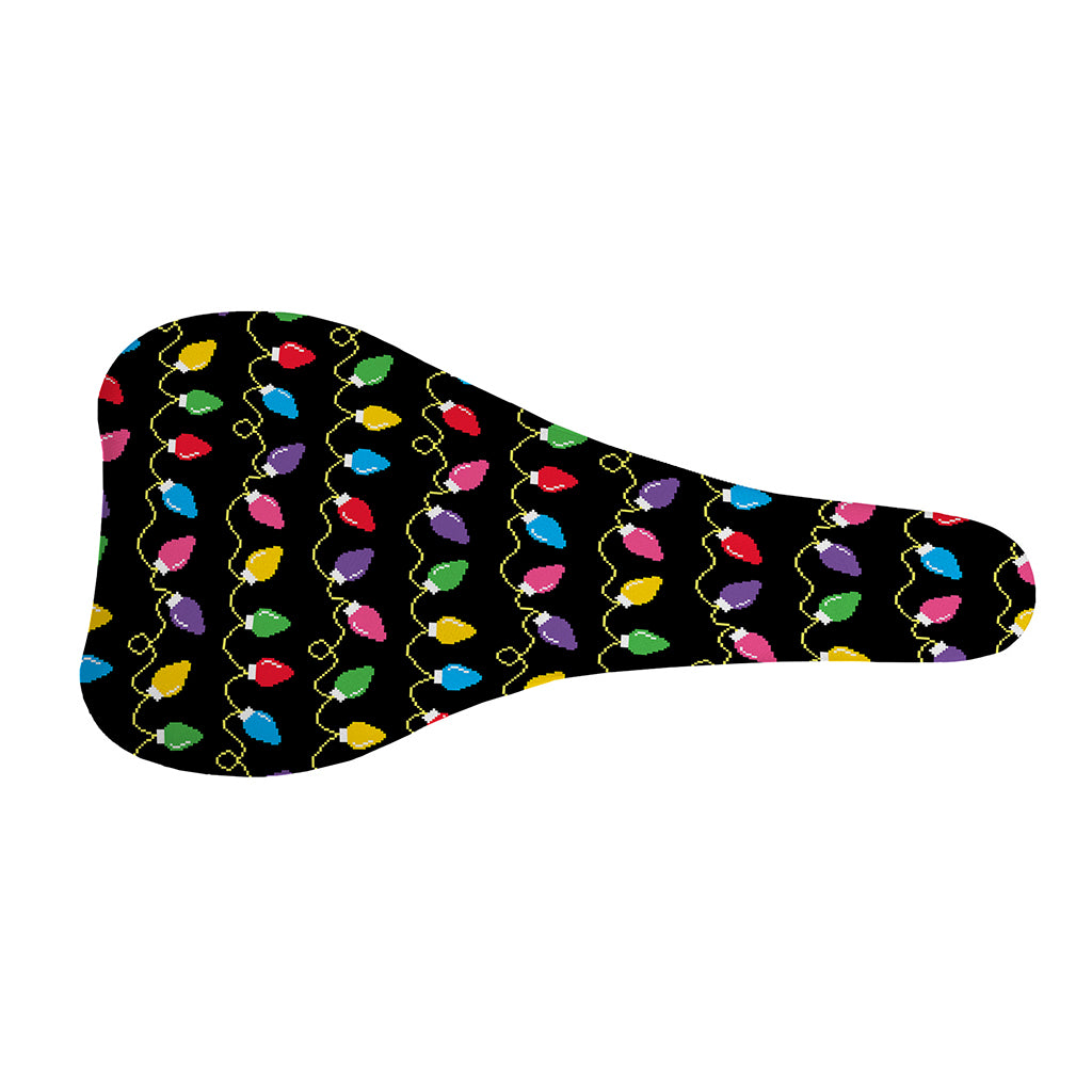 Pixel Christmas Lights Print Bicycle Seat Cover