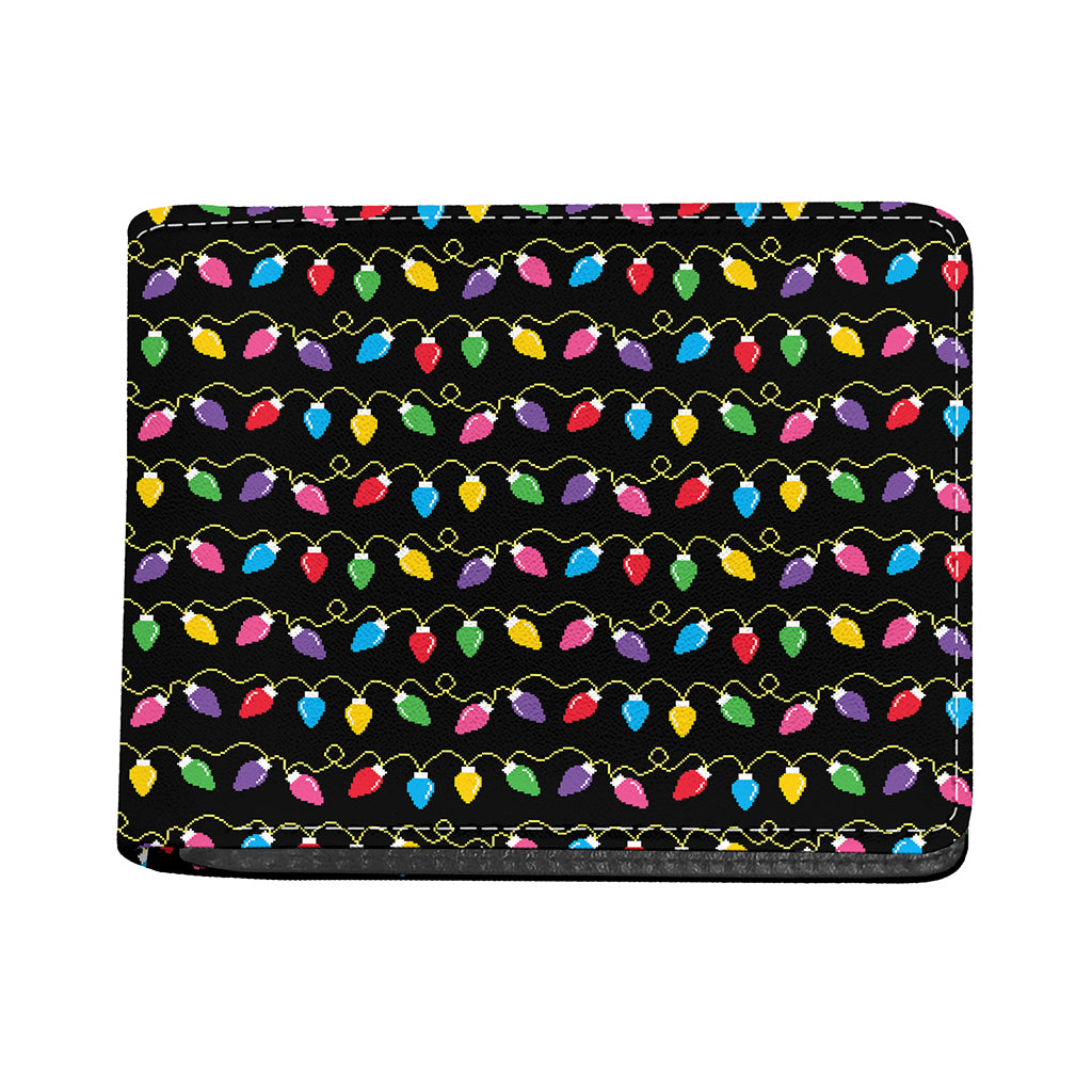 Pixel Christmas Lights Print Bifold Wallet