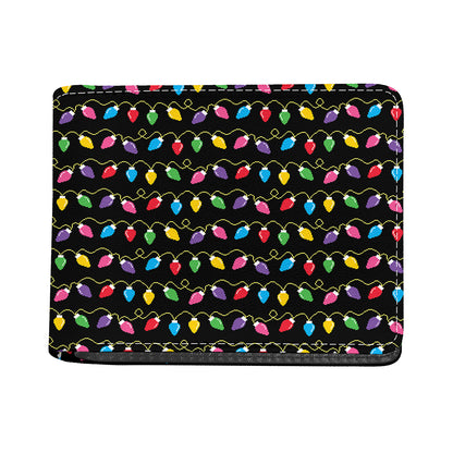 Pixel Christmas Lights Print Bifold Wallet