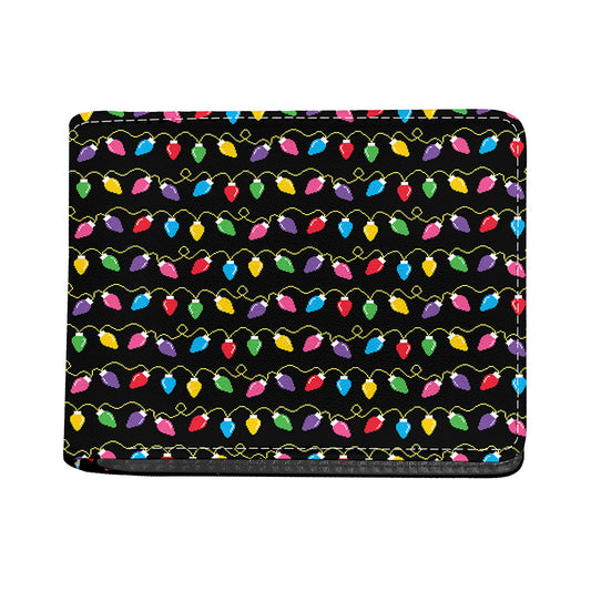 Pixel Christmas Lights Print Bifold Wallet