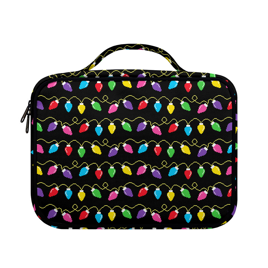 Pixel Christmas Lights Print Briefcase Bible Bag