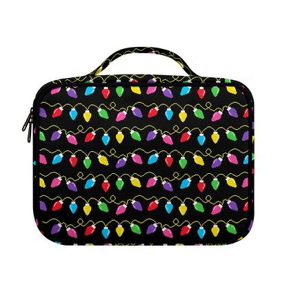 Pixel Christmas Lights Print Briefcase Bible Bag