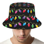 Pixel Christmas Lights Print Bucket Hat