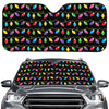 Pixel Christmas Lights Print Car Windshield Sun Shade