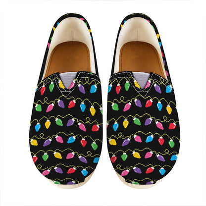Pixel Christmas Lights Print Casual Shoes
