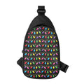 Pixel Christmas Lights Print Sling Bag