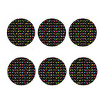 Pixel Christmas Lights Print Coaster Set
