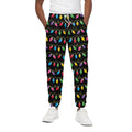 Pixel Christmas Lights Print Cotton Sweatpants