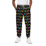 Pixel Christmas Lights Print Cotton Pants