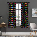 Pixel Christmas Lights Print Grommet Curtain Panels
