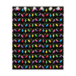 Pixel Christmas Lights Print Curtain