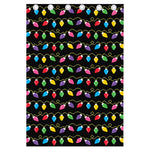 Pixel Christmas Lights Print Curtain