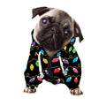 Pixel Christmas Lights Print Dog Zip Up Hoodie