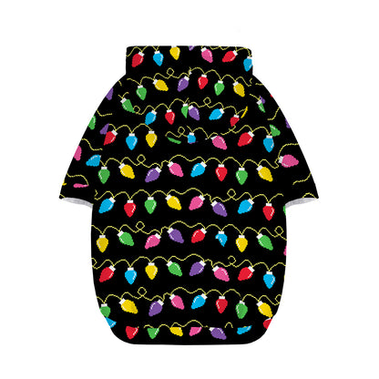 Pixel Christmas Lights Print Dog Zip Up Hoodie