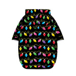 Pixel Christmas Lights Print Dog Zip Up Hoodie