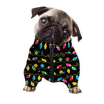 Pixel Christmas Lights Print Dog Zip Up Jacket