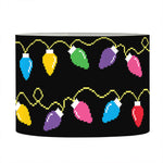 Pixel Christmas Lights Print Drum Lamp Shade