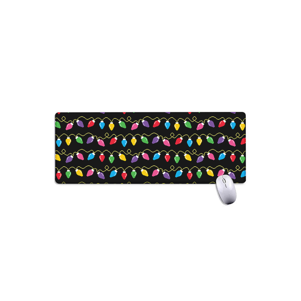 Pixel Christmas Lights Print Extended Mouse Pad