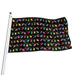 Pixel Christmas Lights Print Flag
