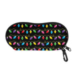 Pixel Christmas Lights Print Glasses Case