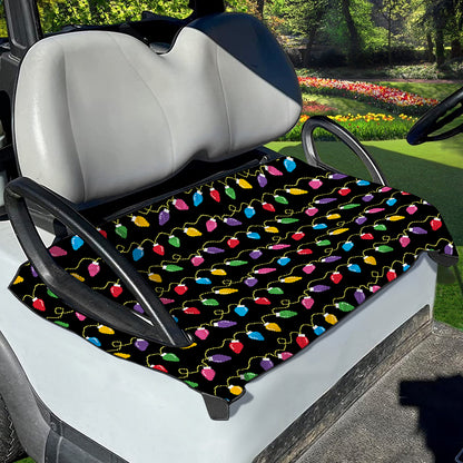 Pixel Christmas Lights Print Golf Cart Seat Cover