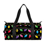 Pixel Christmas Lights Print Gym Bag