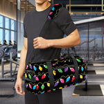 Pixel Christmas Lights Print Gym Bag