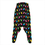 Pixel Christmas Lights Print Hammer Pants