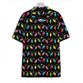 Pixel Christmas Lights Print Hawaiian Shirt