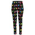 Pixel Christmas Lights Print High-Waisted Pocket Leggings