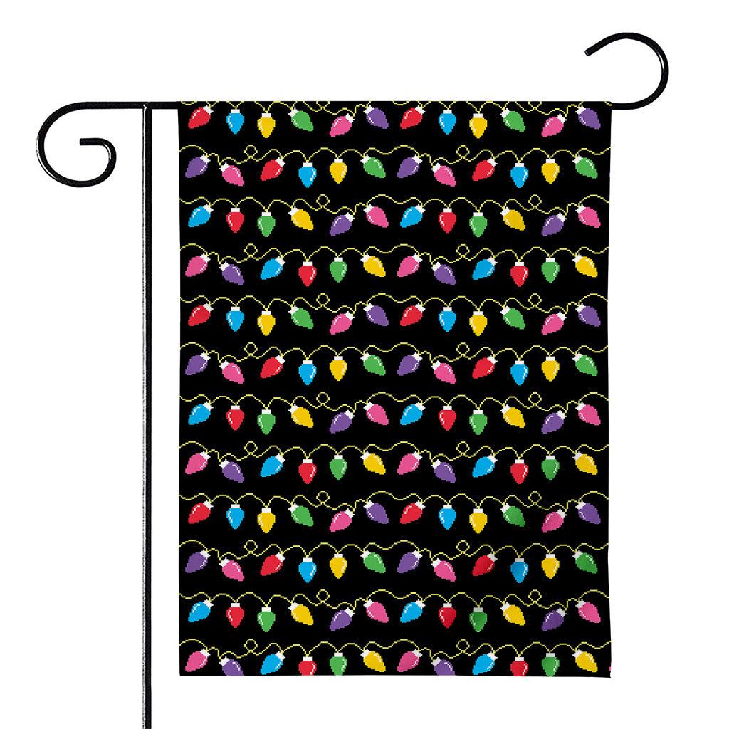 Pixel Christmas Lights Print House Flag