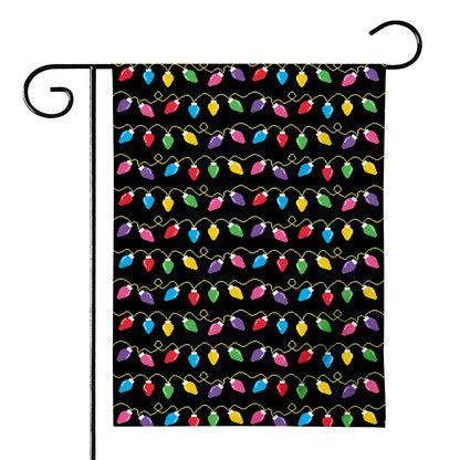 Pixel Christmas Lights Print House Flag