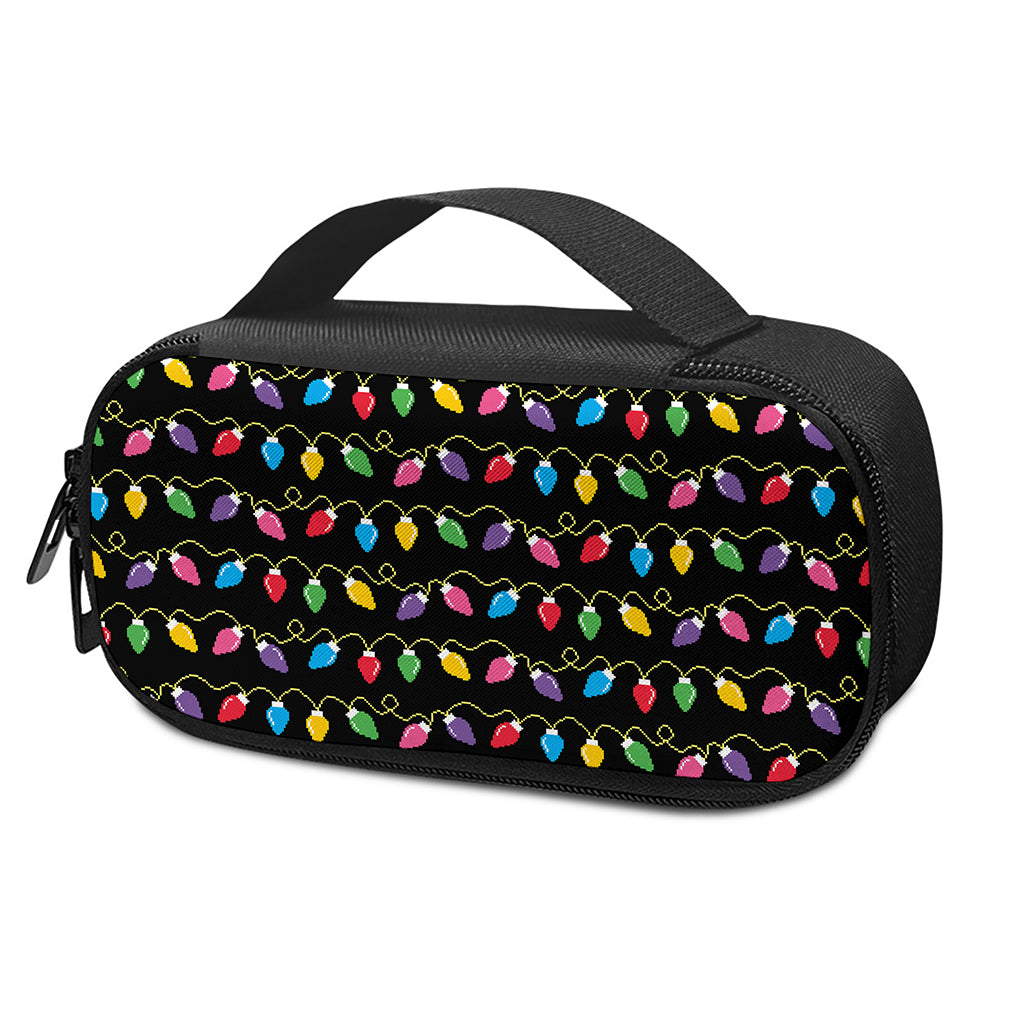 Pixel Christmas Lights Print Insulin Cooler Travel Case